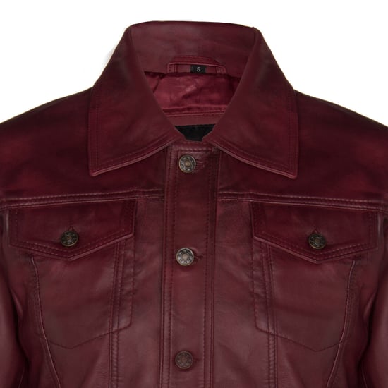 Trucker slim fit leather shirt-jean jacket