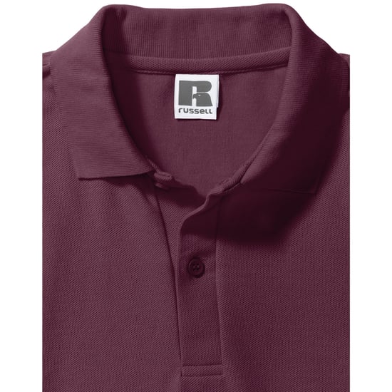Russell Heren Polycotton Pique Poloshirt (Bourgondië) - Image 3