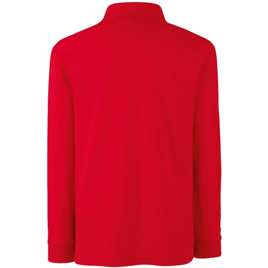 Fruit Of The Loom Kinder Polo Lange Mouwen 65/35 Piqué / Kinderpolo (Rood) - Image 2