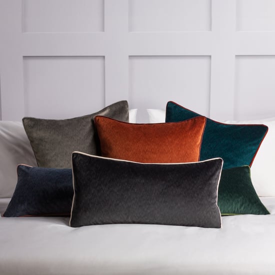 Paoletti Torto Mottled Velvet Contrast Piped Polyester Filled Cushion