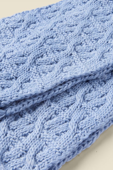 Bella Pale Blue Chunky Knitted Scarf