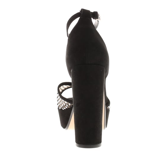 Ted Baker Dames Hakken Bexins Suède Lederen Platform Blokhak Peep Toe Zwart - Image 4