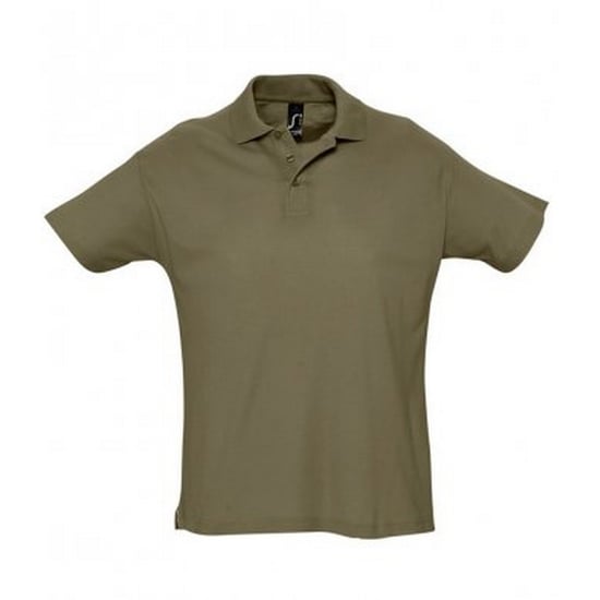 SOLS Mens Summer II Pique Short Sleeve Polo Shirt (Army)