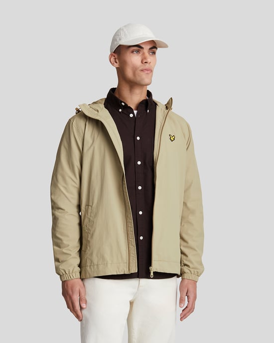 Lyle & Scott Branded Sage Unifrom korte groene lichtgewicht jas met capuchon - Image 1