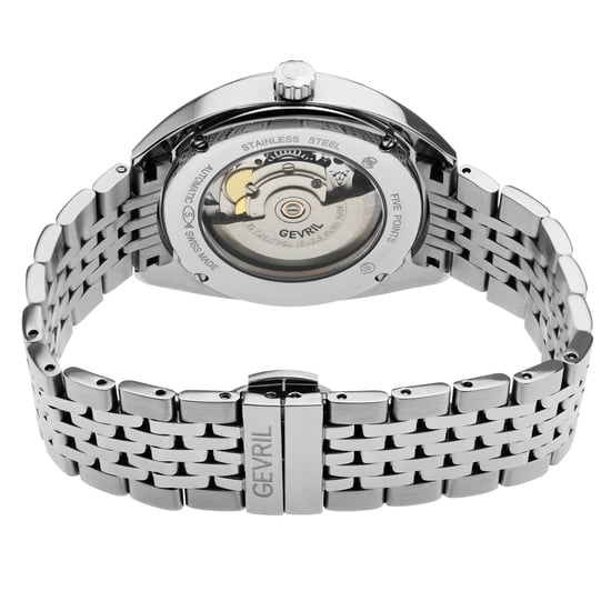 Gevril Five Points heren 48701 Swiss Made automatisch Sellita SW200 roestvrijstalen lichtgevende datumhorloge - Image 2