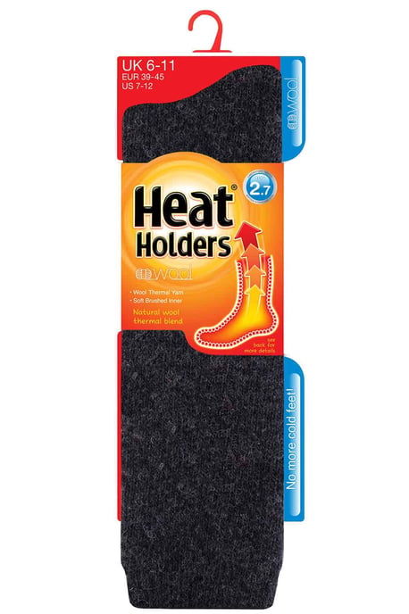 Heat Holders - Lange thermo wollen sokken voor heren - Houtskool - Image 2