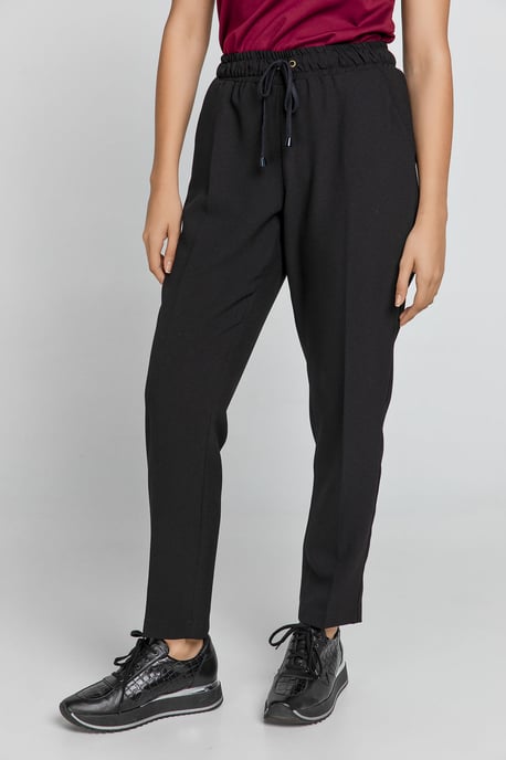 Zwarte crêpe broek van Conquista - Image 3