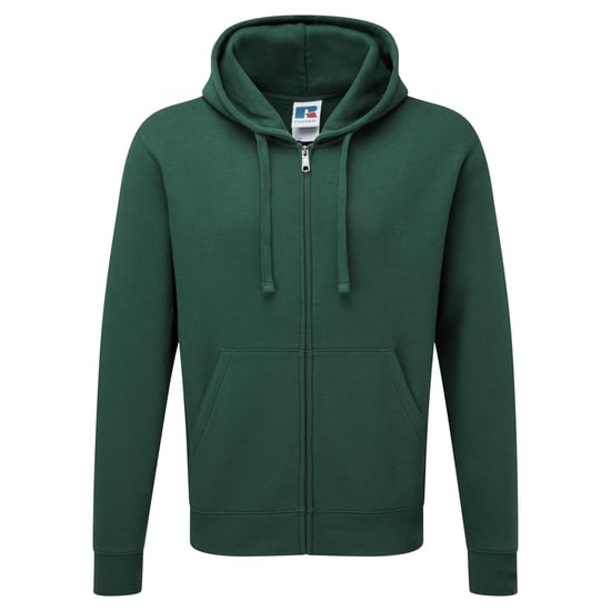 Russell Heren Authentieke Sweatshirt met volledige ritssluiting / Hoodie (Fles groen) - Image 1