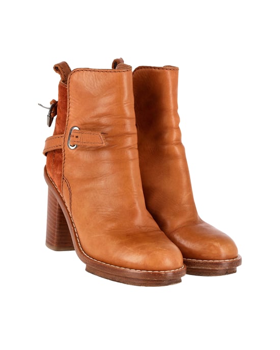 Acne Studios Cypress Con Enkellaarsjes van Bruin Leer - Image 3