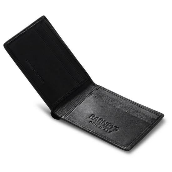 BARNEYS ORIGINALS Real Leather Bi Fold RFID Wallet in Black