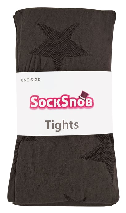 Sock Snob Dames80 denier ondoorzichtig patroon panty's - Star Brown - Image 2