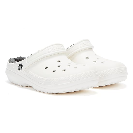 Crocs Classic gevoerde damesklompen wit/grijs - Image 1