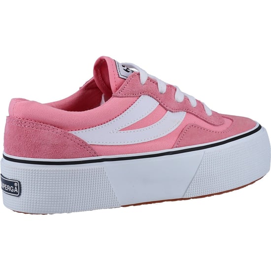 Superga 3041 Revolley Colorblock Platform Leer Dames Roze/Wit Trainers - Image 2