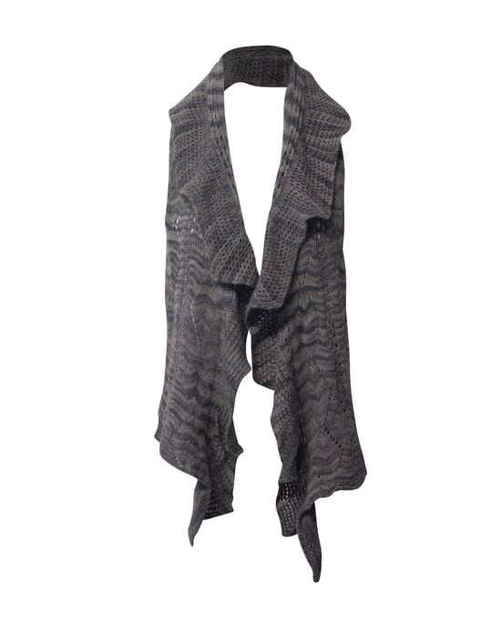 Missoni Knitted Shawl in Grey Cashmere - Image 1