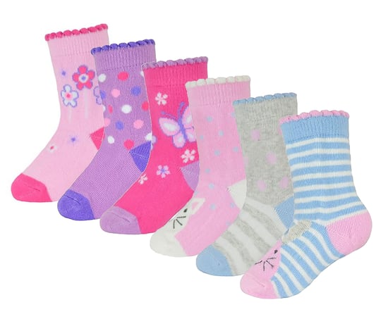 6 paar sokken voor babymeisjes met vlinderdesign - Dier - Image 1
