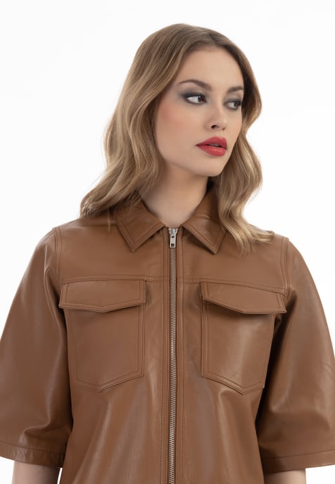 faina leather shirt