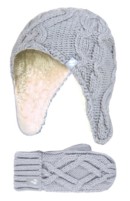 Heat Holders Meisjes Majestueuze Trapper Hat Mitts Set - Vorstgrijs - Image 1