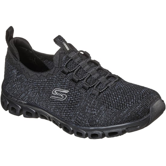 Skechers Glide Step Textiel Dames Zwarte Sneakers - Image 1