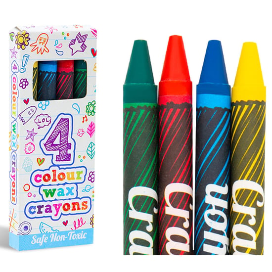 Doodle Henbrandt Safe and Non-Toxic 4 Mini Assorted Colours Children’s Wax Crayons