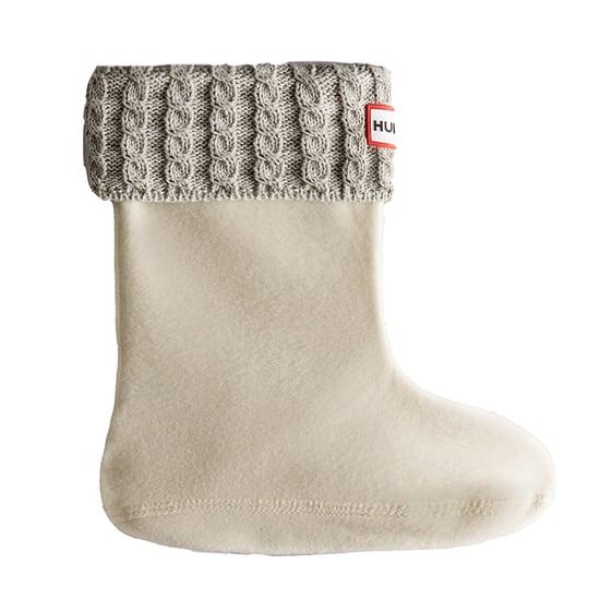 Hunter Recycled Mini Cable Kids Beige Boot Socks