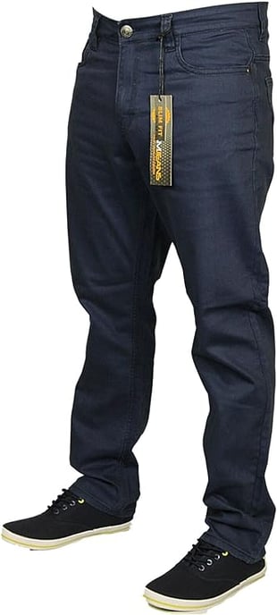  Kam Mens Big King Size Stretch Chinos Jeans Navy