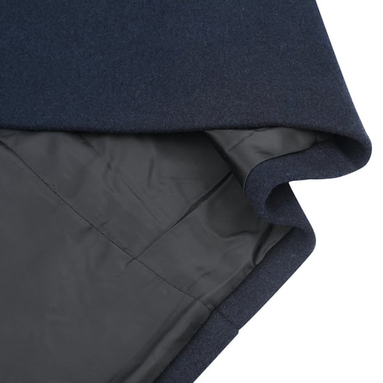Men's Wool Long Slim Fit Stand-Up Collar Business Coat for Winter Blue