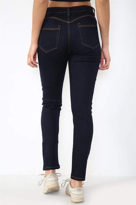 Dames Magic Shaping High Waisted Skinny Fit Jeans in Indigo Blue - Image 2