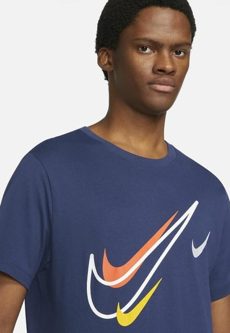 Nike Court Swoosh-logo-T-shirt voor heren in marineblauw - Image 3