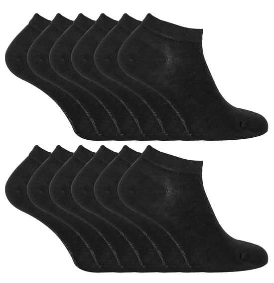 Sock Snob 12 Paar Heren Bamboe Trainer Sokken, Ademende Kussensokken voor Zomer - Zwart - Image 1