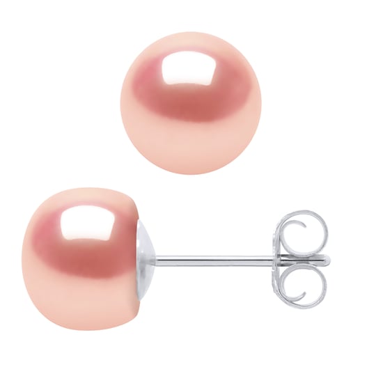 DIADEMA - Earrings - Silver and Real Freshwater Pearls - Pink