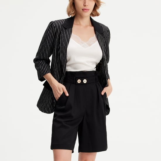 Geplooide bermuda met hoge taille - Image 2