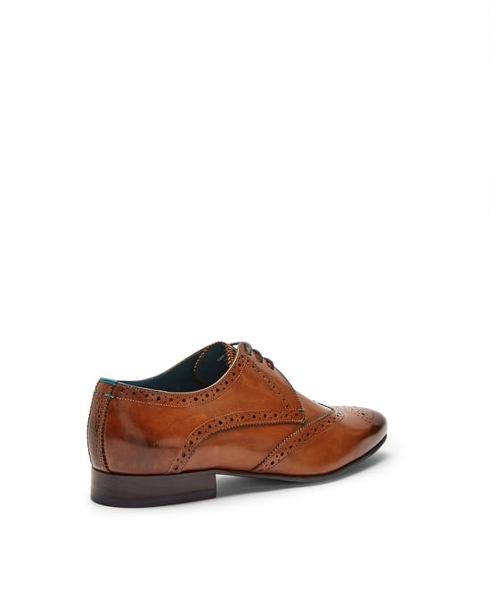 Ted Baker Hosei Leather Wing Cap Brogues, Tan