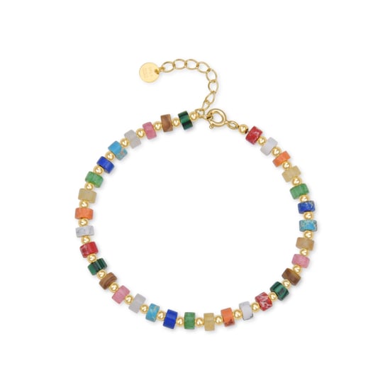 Luxenter Sterling Zilveren 925 Armband met Veelkleurig Kristal Afgewerkt in 18K Geel Goud - Ihun - Image 2