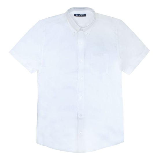 Ben Sherman Script Embroidery Mens White Shirt