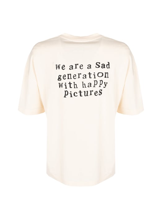 Les Hommes T-Shirt Happy Pictures Oversize Men's Beige