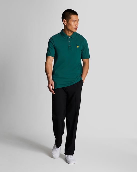 Lyle & Scott malachietgroen effen poloshirt - Image 2