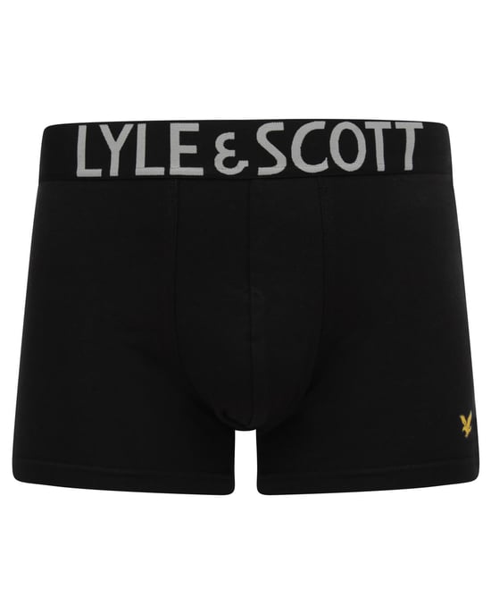 Lyle & Scott - Set van 3 boxershorts met satijnen tailleband in zwart - Image 2