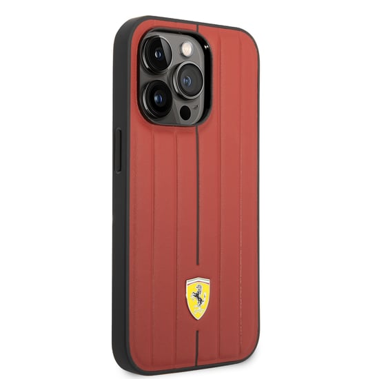 Ferrari iPhone 14 Logo Leather Phone Case