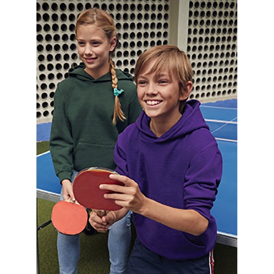 Fruit Of The Loom Childrens Unisex Hooded Sweatshirt / Hoodie (Purple)