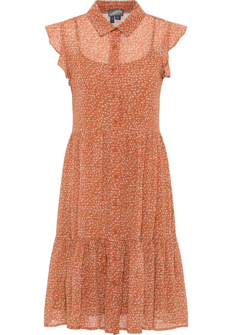 Dreimaster Blouse jurk Dames Oranje Veelkleurig - Image 1