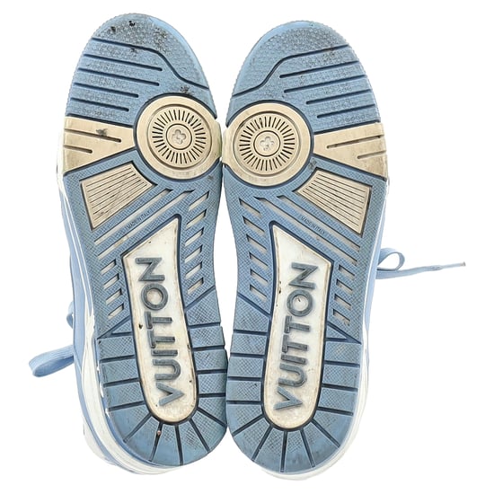 Louis Vuitton LV Trainers inLight Blue Leather - Image 6