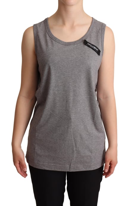 Dolce & Gabbana Dames Grijze Mouwloze Ronde Hals Tanktop T-shirt - Image 1