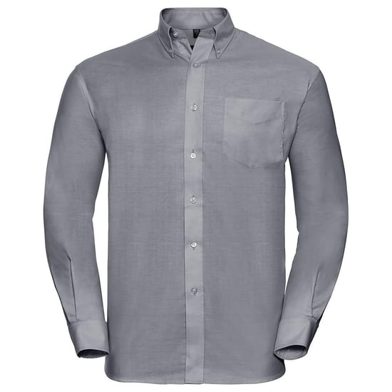 Russell Collectie Heren Lange Mouw Easy Care Oxford Shirt (Zilvergrijs) - Image 1