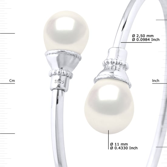 YOU & ME Bracelet Freshwater Pearl 11-12 mm White 925