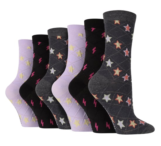 Wildfeet - 6 Paar Multipack Dames Gebreide Boot Sokken - Herfst Sokken - Sterren - Image 1
