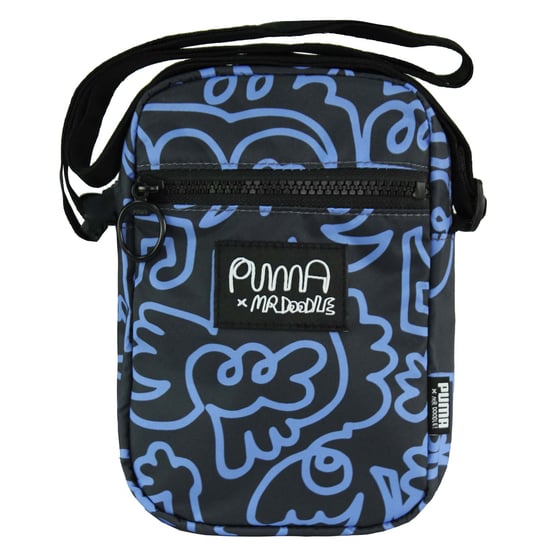 Puma x Mr. Doodle Unisex Zwart Blauwe Draagbare Tas - Image 1