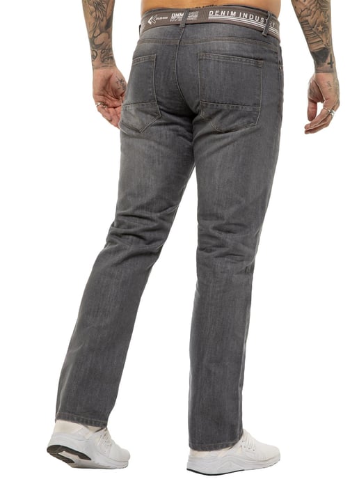Enzo | Heren Designer Regular Fit Denim Jeans - Grijs - Image 3