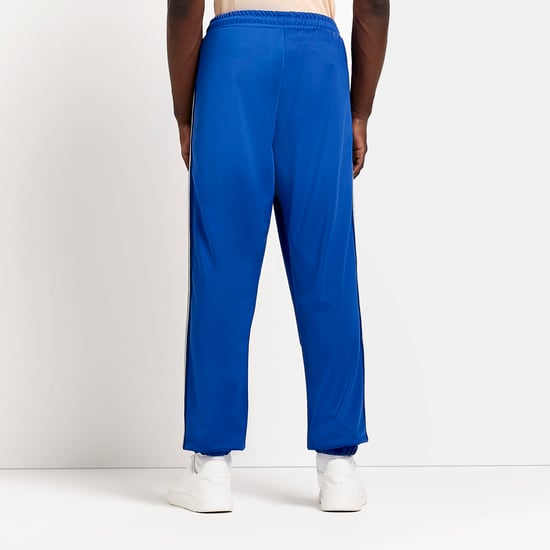 River Island Mens Cuffed Joggers Blue Slim Ft Stripe