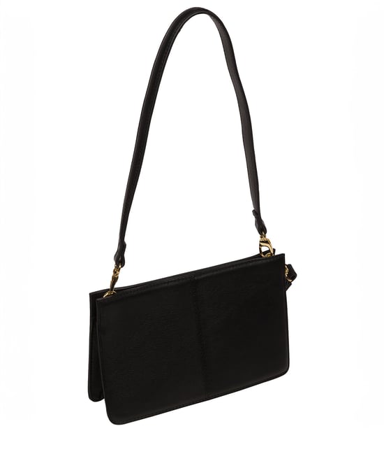 Layla' Black Nappa Leather Clutch Phone Bag