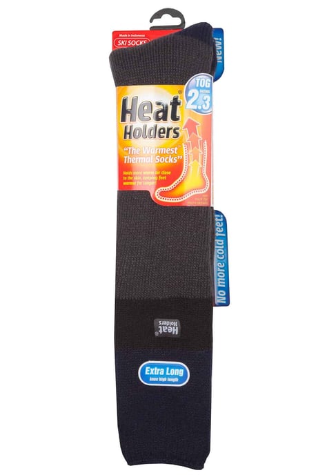 Heat Holders - Kniehoge thermo skisokken voor heren - Grijs Zwart - Image 2
